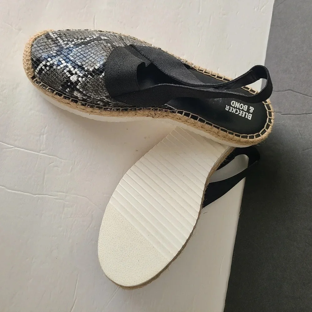 Bleecker & Bond Espadrille sandals women's sz10 M snake print